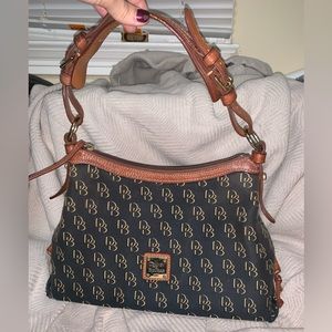 Dooney & Bourke Signature Monogram East/West Slouch Satchel Bag